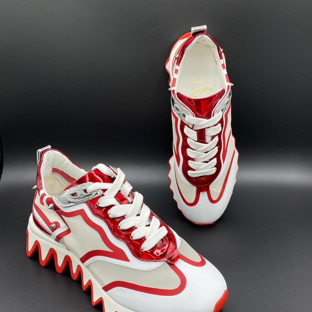 Christian Louboutin White and Red Women’s Sneakers